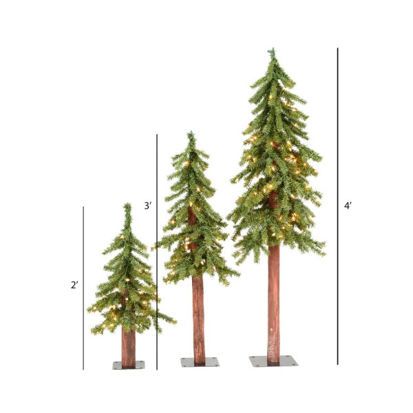 Vickerman 2F 3F 4F Alpine Artificial Christmas Tree Clear Incandescent Lights on Sale