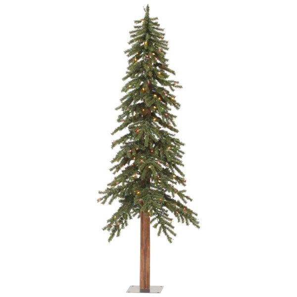 Vickerman 5F x 28-in Alpine Artificial Christmas Tree Multi-colored LED Lights Online now