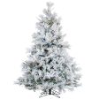 Vickerman 15F Flocked Alberta Artificial Christmas Tree Multi-colored LED Lights on Sale