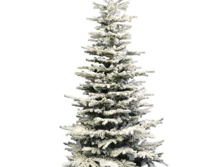 Vickerman 8.5F Flocked Sierra Fir Slim Artificial Christmas Tree Unlit Hot on Sale