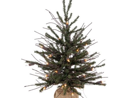 Vickerman 18-in Vienna Twig Artificial Christmas Tree with 20 Clear Lights Sale