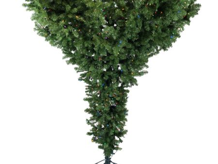 Vickerman 7.5F Upside Down Artificial Christmas Tree Multi-Colored LED Lights For Cheap