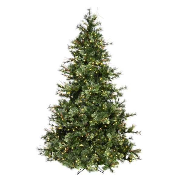 Vickerman 12F Mixed Country Pine Slim Artificial Christmas Tree in LED Lights on Sale