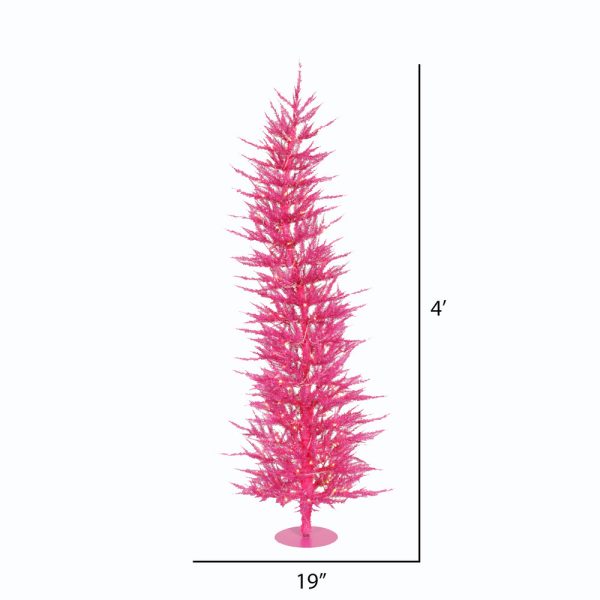 Vickerman 4F Pink Laser Artificial Christmas Tree Pink Dura-lit LED Lights For Cheap