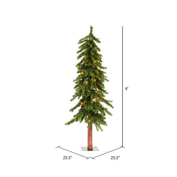 Vickerman 4F x 25.5-in Alpine Artificial Christmas Tree Multi-colored LED Lights Discount