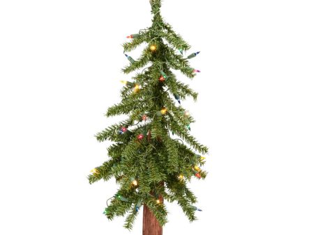 Vickerman 2F x 16.5-in Alpine Artificial Christmas Tree Multi-colored LED Lights Fashion