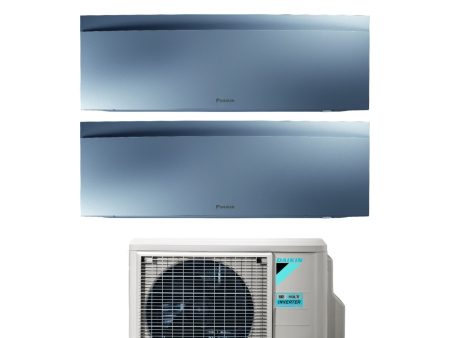 Climatizzatore Condizionatore Daikin Bluevolution Dual Split Inverter serie EMURA SILVER III 9+12 con 2MXM40A R-32 Wi-Fi Integrato 9000+12000 Colore Argento Garanzia Italiana For Sale