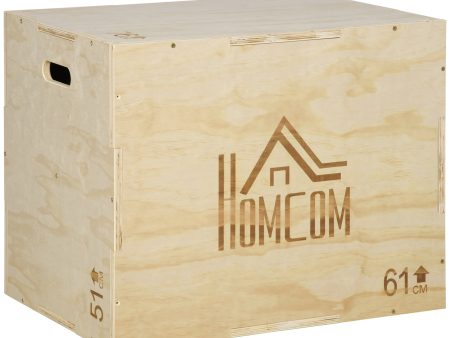 Easycomfort Plyo Box in Legno a 3 Altezze, Jumping Box Pliometrico Capacità 120kg, 61x51x76cm Sale