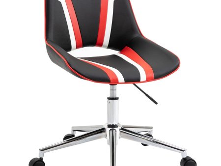 EASYCOMFORT Sedia Sgabello da Ufficio Stile Gaming Girevole e Regolabile, in Similpelle Sale