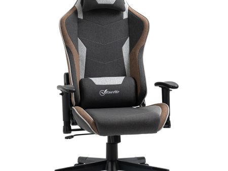 Easycomfort Sedia da Gaming Reclinabile a 150° con Funzione Dondolo, Poggiatesta e Cuscino Lombare, Grigio For Cheap