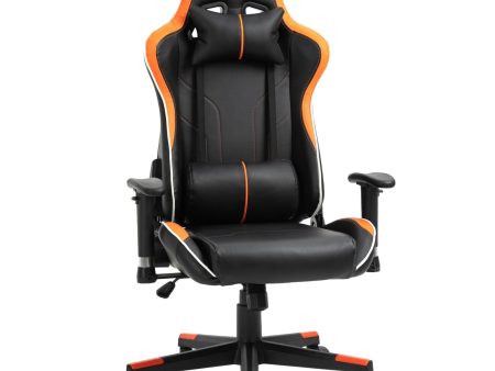 EasyComfort Poltrona da Gaming con Altezza Schienale Regolabile, Sedia Ufficio con Poggiatesta e Cuscino Lombare Nera e Arancione For Cheap