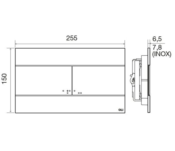 Placca di Comando OLI Slim Dual Doppio Scarico in Abs Cromo Lucida For Sale