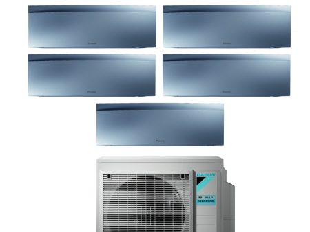 Climatizzatore Condizionatore Daikin Bluevolution Penta Split Inverter serie EMURA SILVER III 9+9+9+12+15 con 5MXM90N R-32 Wi-Fi Integrato 9000+9000+9000+12000+15000 Colore Argento  - Garanzia Italiana For Sale