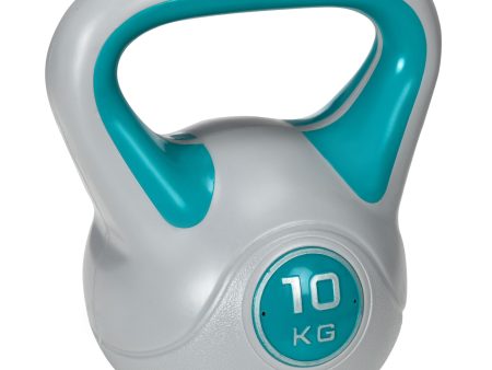 Easycomfort Kettlebell 10kg in PU e Sabbia con Base Piatta e Impugnatura per Stacchi, Squat e Sollevamenti, 22x16x26 cm, Verde Scuro Online