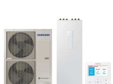 Pompa di Calore Aria-Acqua Splittata ClimateHub Samsung AE120RXYDEG EU + Bollitore AE260RNWMEG EU di 260 litri con Comando Incluso For Cheap