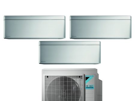 Climatizzatore Condizionatore Daikin Bluevolution Trial Split Inverter serie STYLISH TOTAL SILVER 7+7+9 con 3MXM68N R-32 Wi-Fi Integrato 7000+7000+9000 Colore Grigio - Garanzia Italiana Online Sale