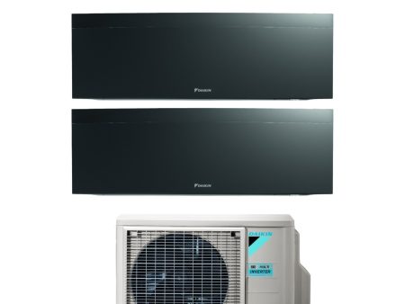 Climatizzatore Condizionatore Daikin Bluevolution Dual Split Inverter serie EMURA BLACK III 9+15 con 2MXM50A R-32 Wi-Fi Integrato 9000+15000 Colore Nero Garanzia Italiana Discount