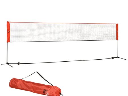 EasyComfort Rete Tennis e Badminton Portatile ad Altezza Regolabile, Rete da Volley con Borsa da Trasporto, 510x102x107 120 155cm, Rossa e Nera on Sale