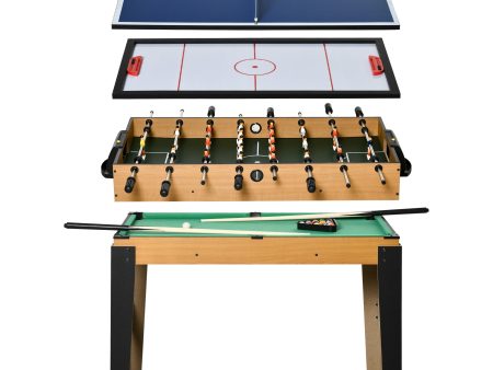 EASYCOMFORT Tavolo Multigioco 4 in 1 con Calcio Balilla, Biliardo, Ping Pong e Hockey da Tavolo, 107x61x84.5cm For Discount