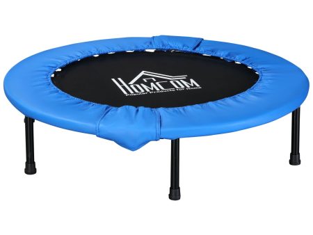 EASYCOMFORT Trampolino Elastico Fitness Pieghevole da Giardino, Φ101.5 x 23cm, Blu e Nero Cheap