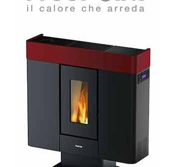 STUFA A PELLET FREEPOINT modello MOON 10 kW colore BORDEAUX Fashion