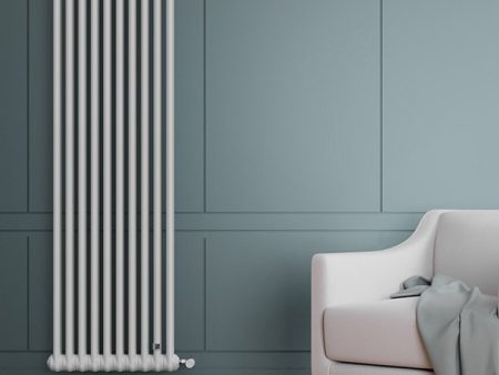 Batteria completa Radiatore Termosifone in acciaio multicolonna tubolare DL radiators De Longhi 2 Colonne da 3 a 20 elementi Altezza 2000 mm interasse 1930 completo di tappi e riduzioni 20 elementi h. 2000 Sale