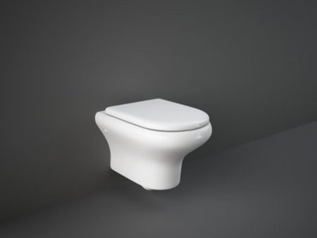 Vaso WC Sospeso Rak Compact Rimless In Ceramica Attacco 180 con Scarico a Parete Sedile per Vaso Rak Compact Originale Supply