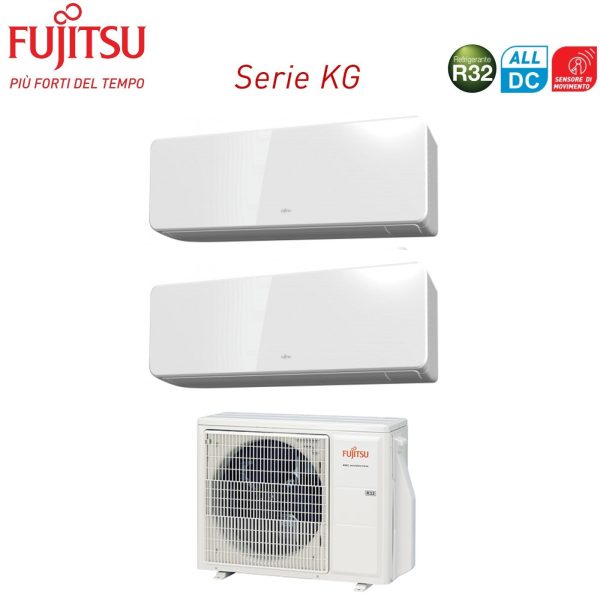 Climatizzatore Condizionatore Fujitsu Dual Split Inverter serie KG 12+12 con AOHG18KBTA2 R-32 Wi-Fi Optional 12000+12000 Online