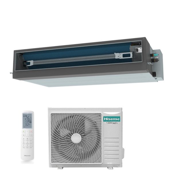 Climatizzatore Condizionatore Hisense Inverter Canalizzato Canalizzabile serie TURBO 36000 Btu AUD105UX4REH8 + AUW105U4RW8 R-32 Wi-Fi Optional Classe A++ A+ con Telecomando di serie Discount