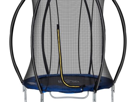 EasyComfort Trampolino Elastico Fitness Blu a 36 Molle per Adulti e Bambini con Rete di Protezione e 3 Gambe a U, Ø225x235 cm Online Sale