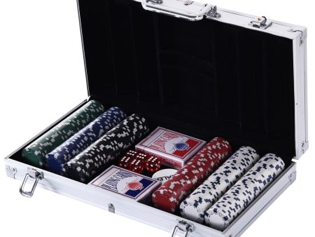 Easycomfort Valigetta Poker Professionale in Alluminio, Set Poker con 300 Fiches e 2 Mazzi per Texas hold em e Blackjack Fashion