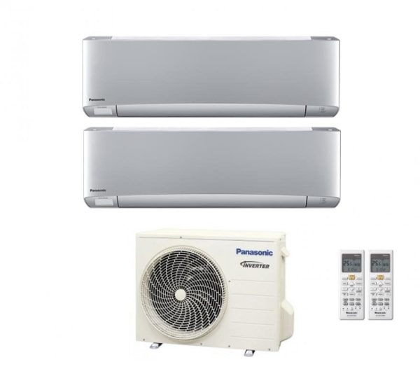 AREA OCCASIONI Climatizzatore Condizionatore Panasonic Dual Split Inverter Serie Etherea Silver 9+12 con CU-2Z50TBE R-32 Wi-Fi Integrato 9000+12000 Argento Hot on Sale