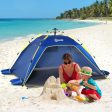 Easycomfort Tenda da Spiaggia Pop Up con 2 Finestre Traforate e Porta Richiudibile, 220x173x120cm Blue e Giallo Supply