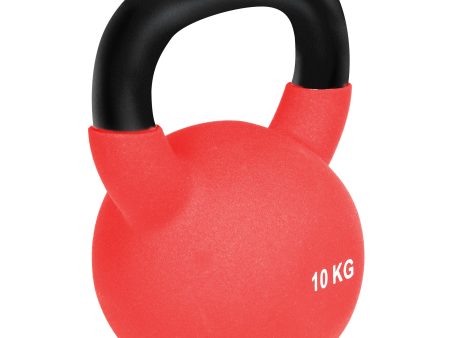 Easycomfort Kettlebell 10 kg per Allenamento Bicipiti e Spalle in Metallo e Neoprene, 19x12x22 cm, Rosso Online Hot Sale