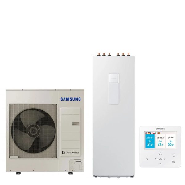 Pompa di Calore Aria-Acqua Splittata Samsung ClimateHub AE260RNWSGG + AE090RXEDGG bollitore di 260 litri Trifase con Comando Incluso Supply