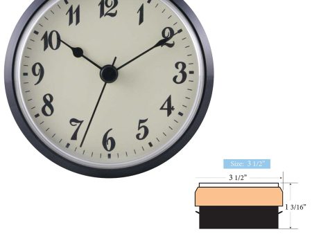 Clock Inserts 90mm (3 1 2 ) Black Bezel, Ivory Arabic Dial Supply