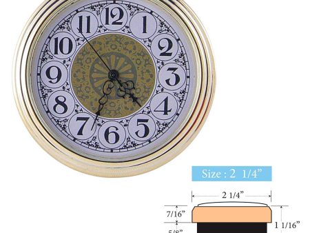 Clock Inserts 50mm (2 ) Gold Bezel, Fancy Arabic Dial Hot on Sale